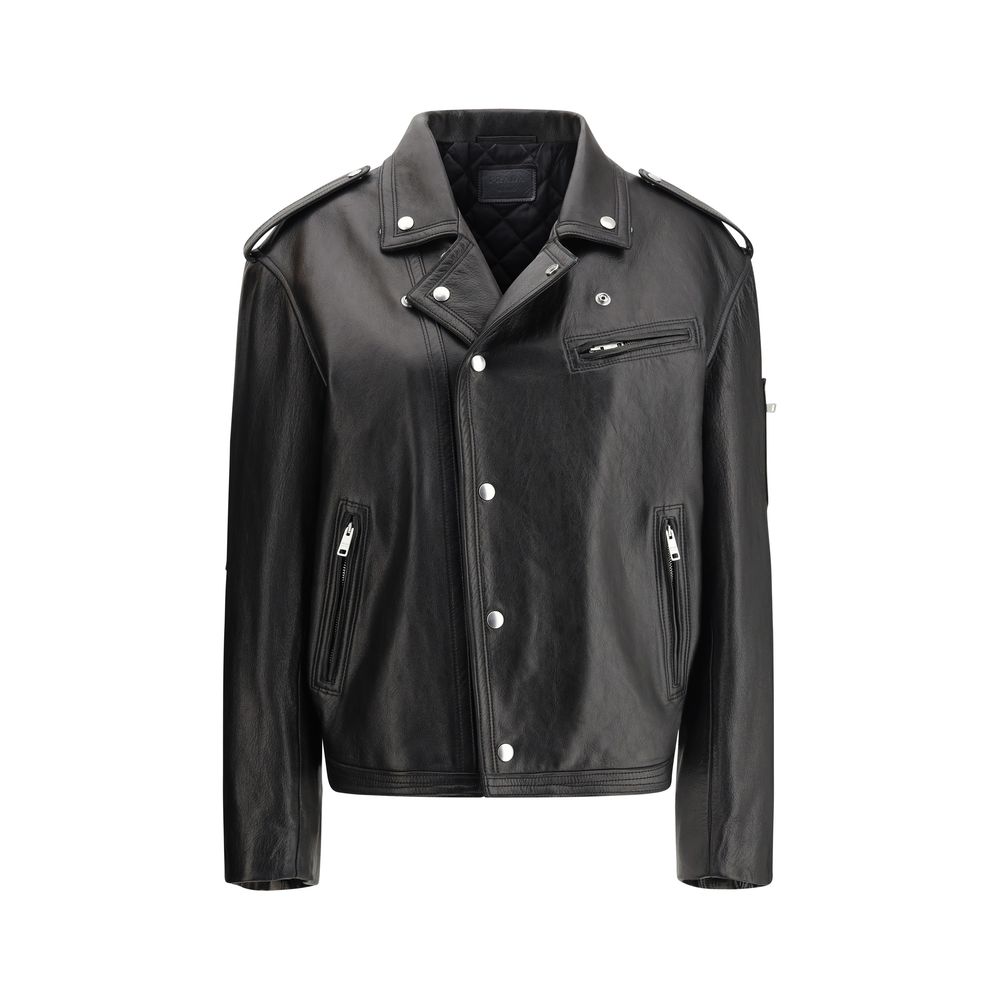 Prada Black Leather Jacket | Regal Royce