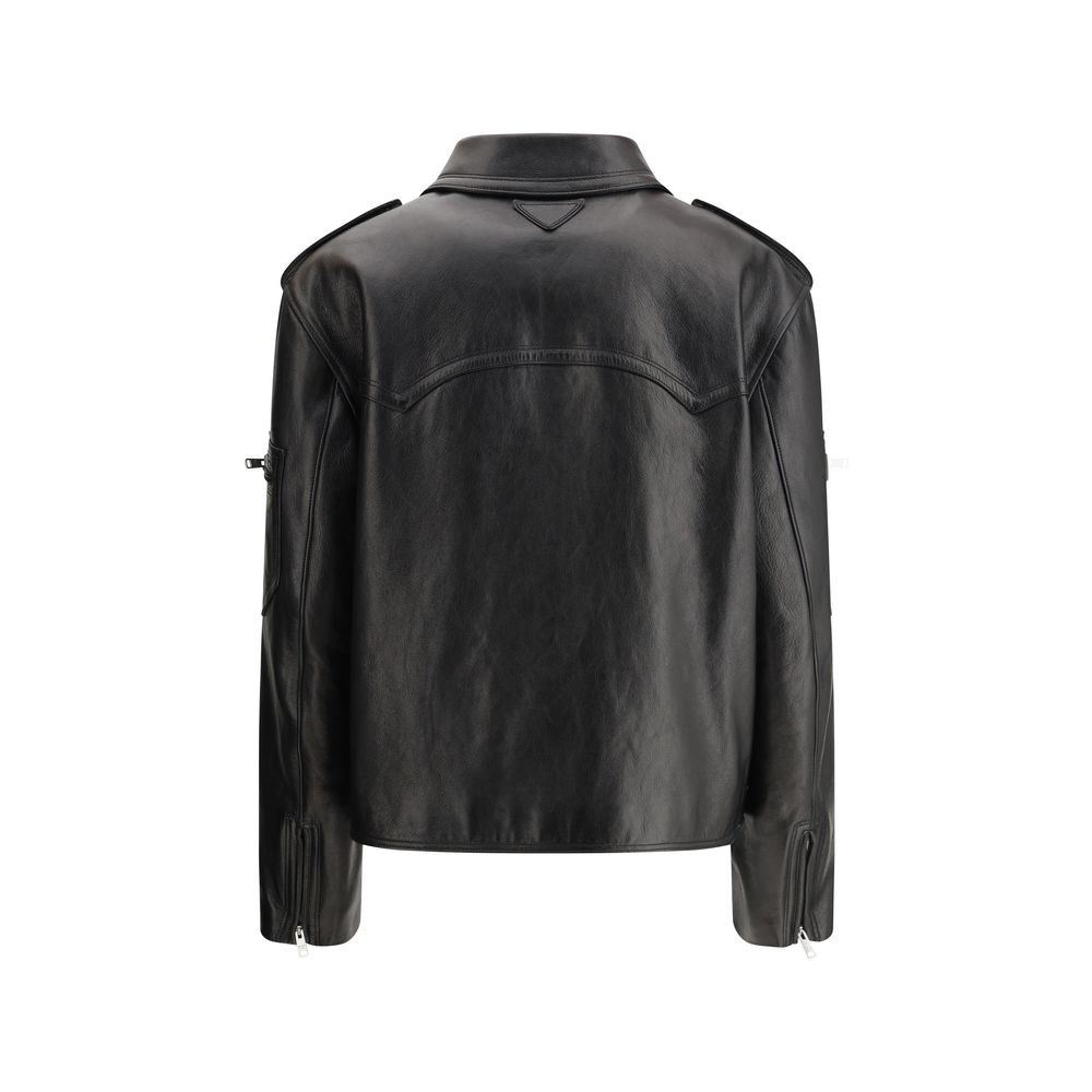 Prada Black Leather Jacket | Regal Royce
