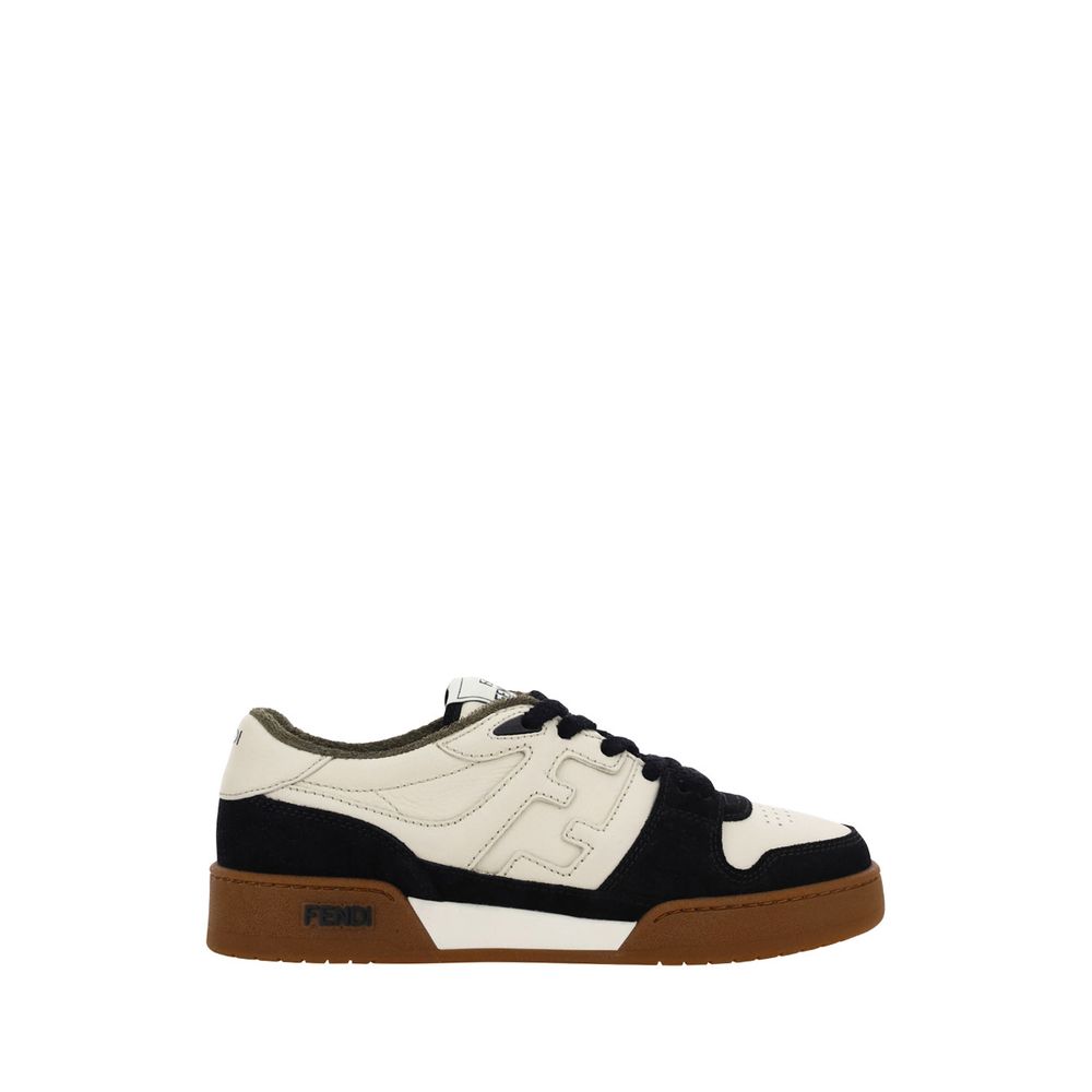 Fendi Black Calf Leather Bos Taurus Chunky Sneakers | Regal Royce