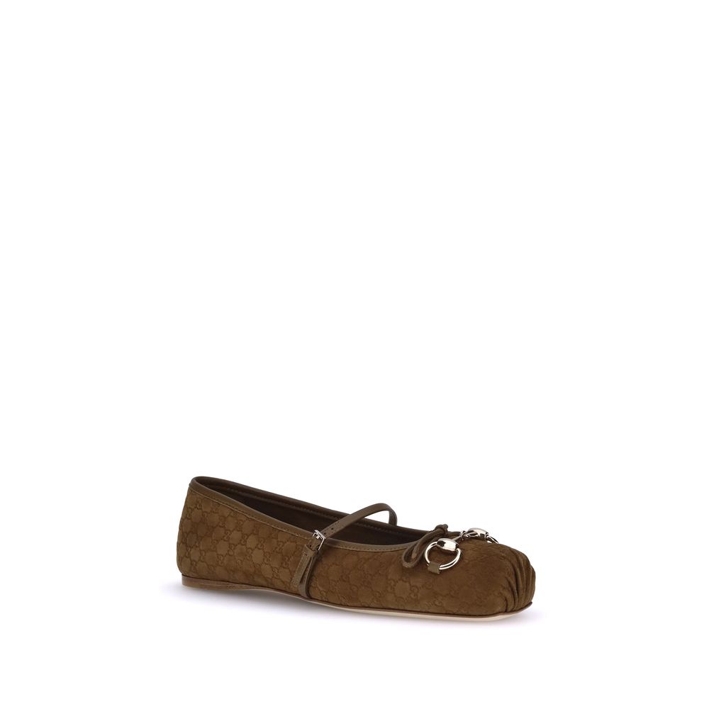Gucci Brown Goatskin Ballet Flats | Regal Royce