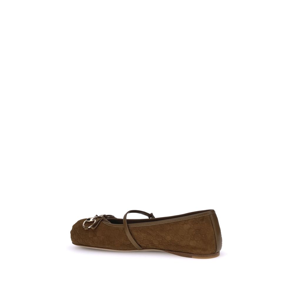 Gucci Brown Goatskin Ballet Flats | Regal Royce