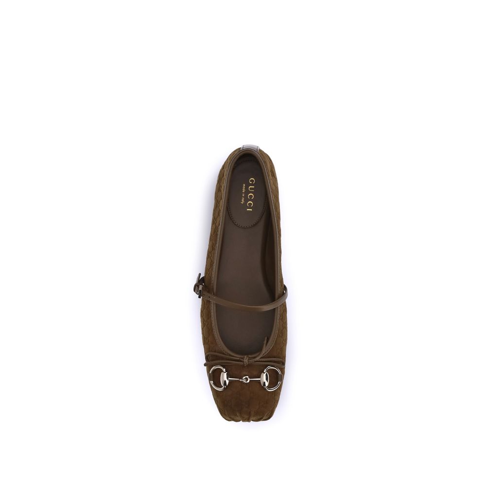 Gucci Brown Goatskin Ballet Flats | Regal Royce