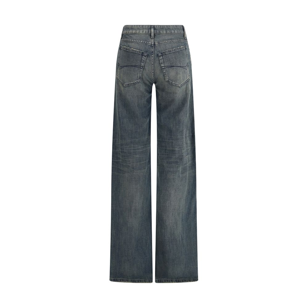 Balenciaga Blue Cotton Flared Jeans | Regal Royce