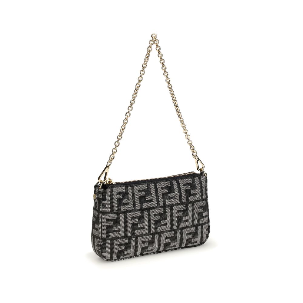 Fendi Blue Cotton Clutch Bag