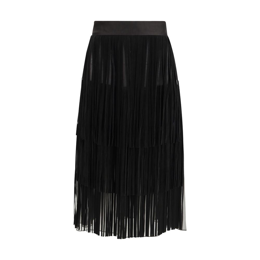 Dolce & Gabbana Black Silk Long Skirt | Regal Royce