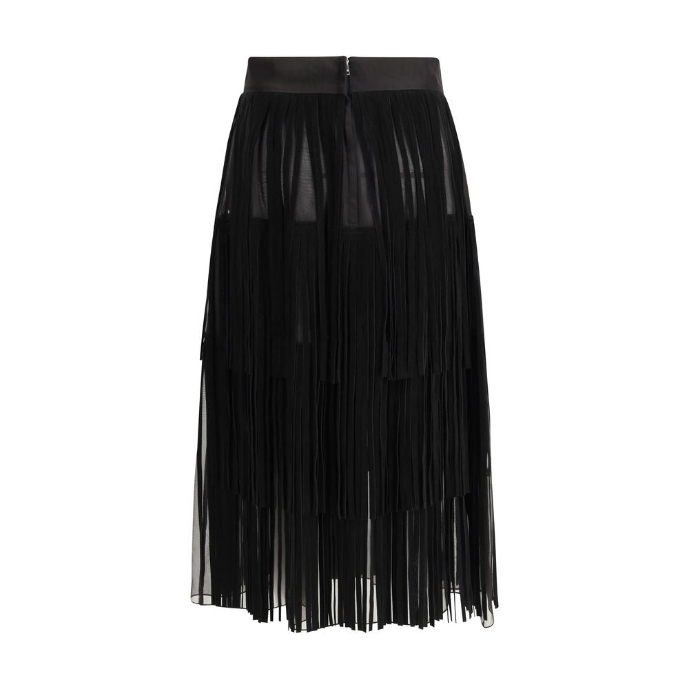 Dolce & Gabbana Black Silk Long Skirt | Regal Royce