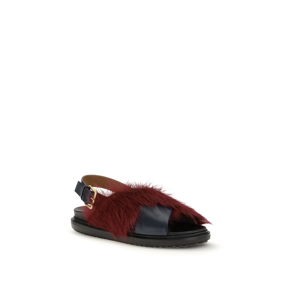 Marni Multicolor Calf Leather Bos Taurus Flat Sandals | Regal Royce