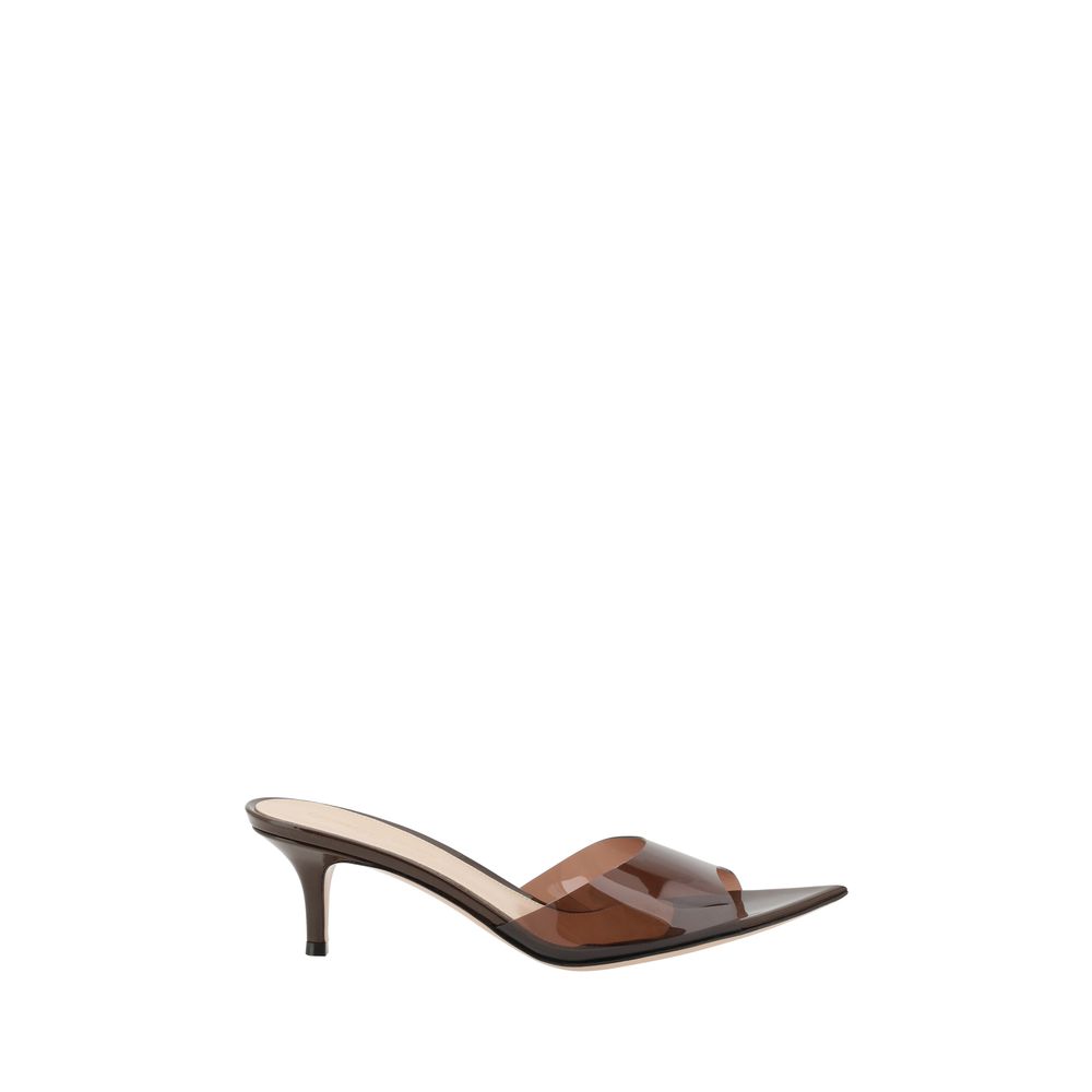 Gianvito Rossi Brown Polyurethane Stiletto Heel Sandals | Regal Royce