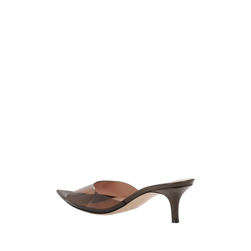 Gianvito Rossi Brown Polyurethane Stiletto Heel Sandals | Regal Royce