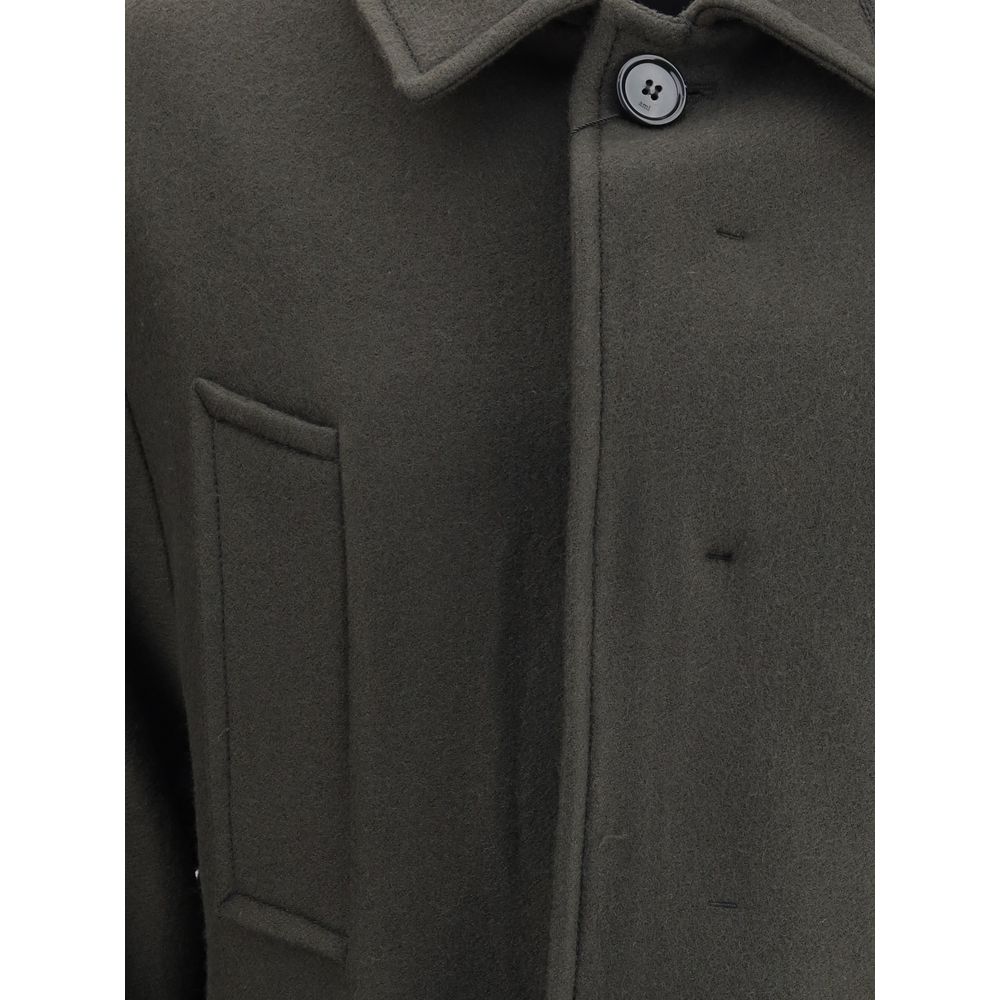 Ami Paris Gray Fleece Wool Coat | Regal Royce