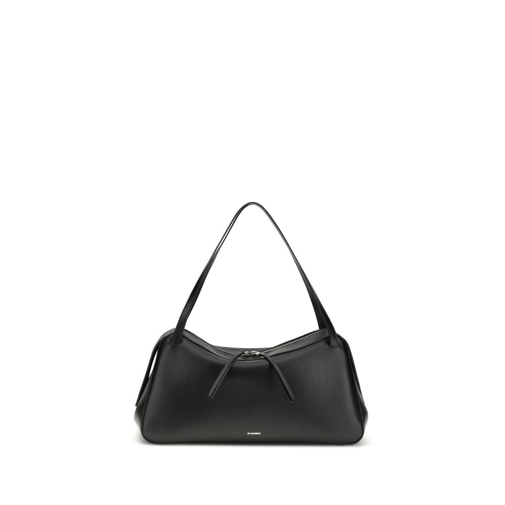 Jil Sander Black Calf Leather Bos Taurus Shoulder Bag | Regal Royce