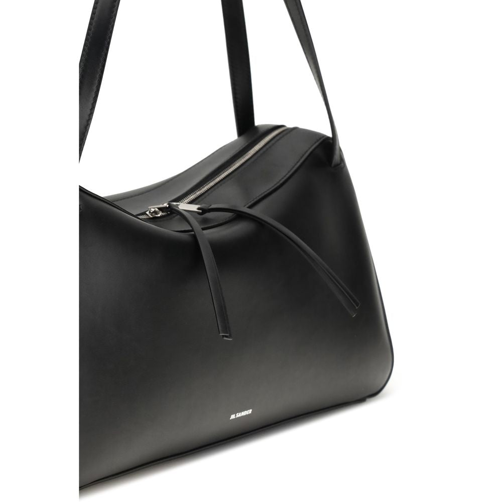 Jil Sander Black Calf Leather Bos Taurus Shoulder Bag | Regal Royce