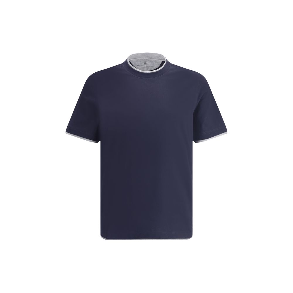 Brunello Cucinelli Blue Cotton T-Shirt | Regal Royce