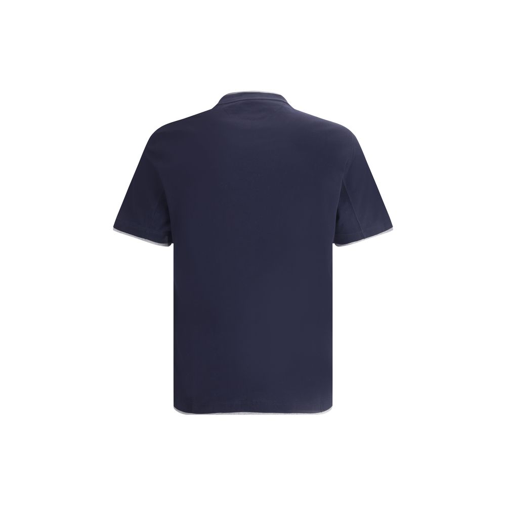 Brunello Cucinelli Blue Cotton T-Shirt | Regal Royce