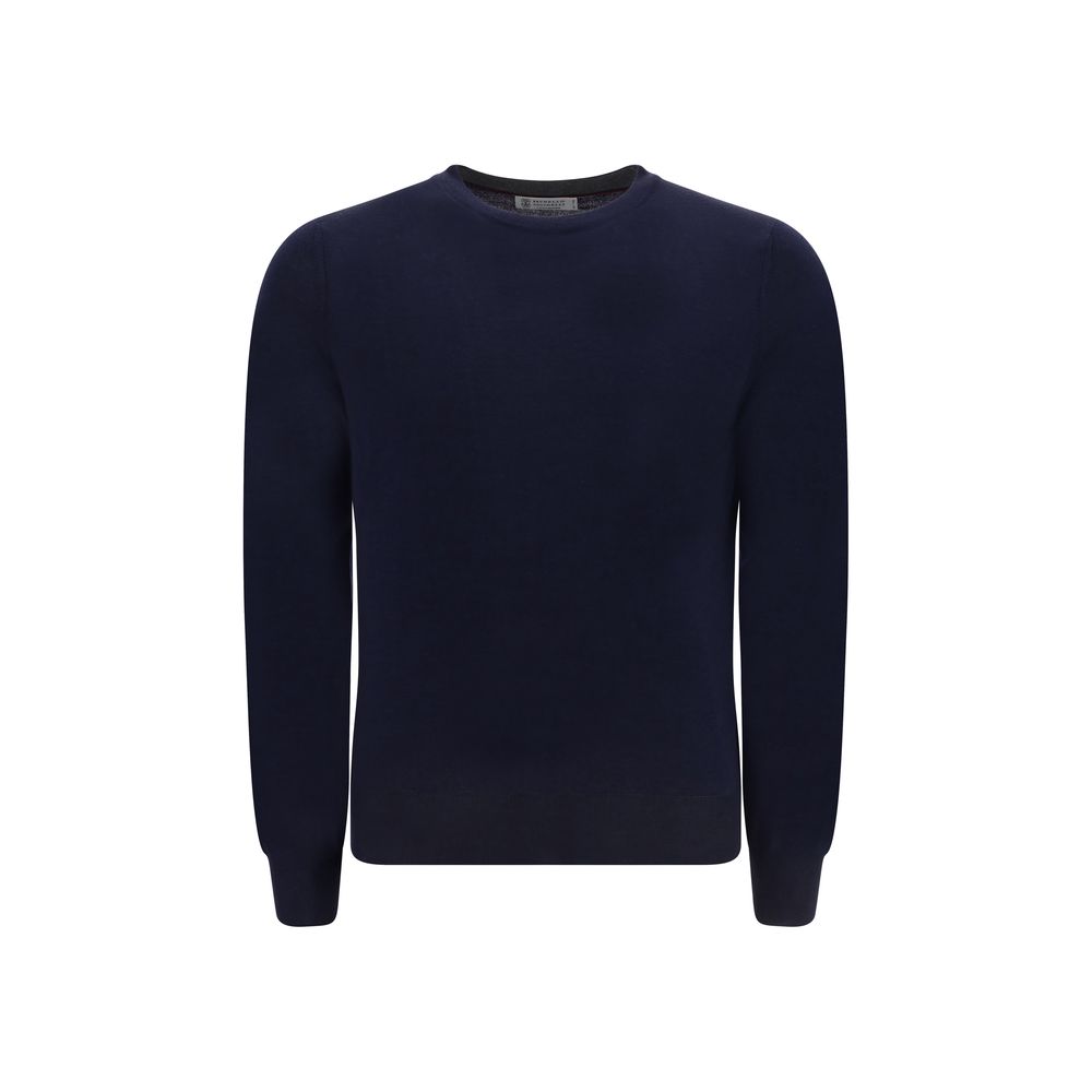 Brunello Cucinelli Blue Fleece Wool Sweatshirt | Regal Royce