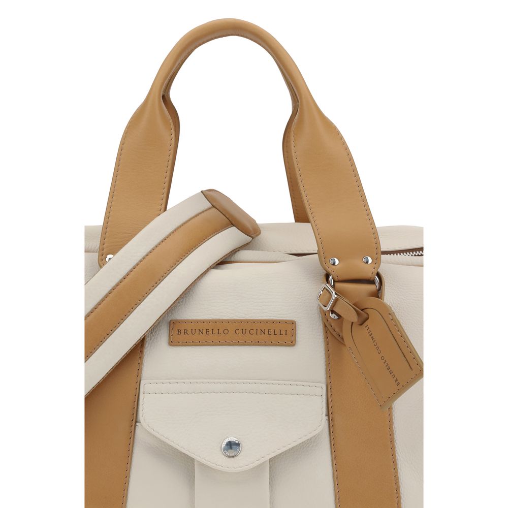 Brunello Cucinelli Beige Calf Leather Bos Taurus Luggage And Travel | Regal Royce