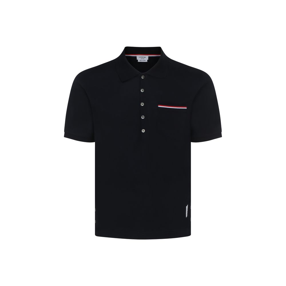 Thom Browne Blue Cotton Polo Shirt | Regal Royce