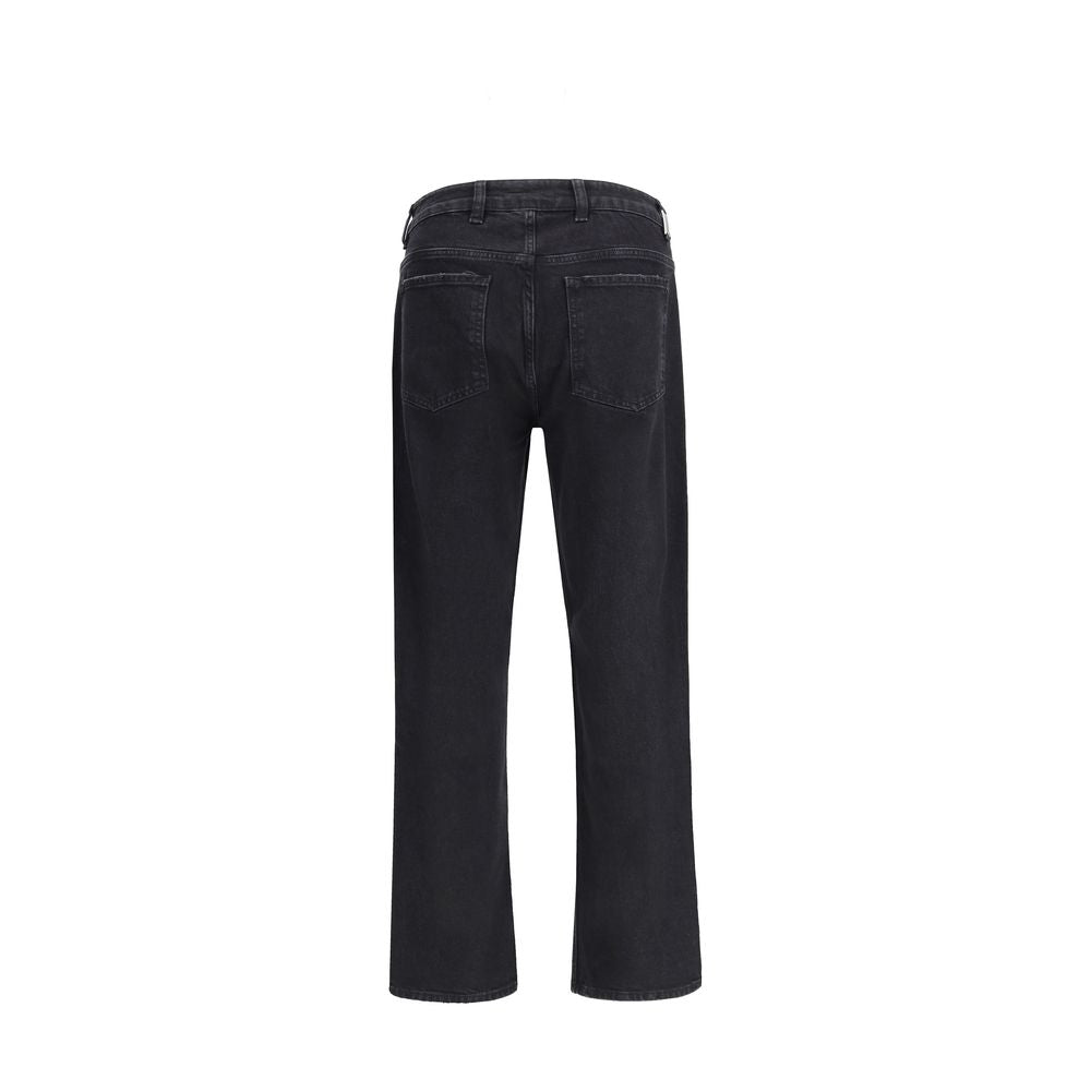 Represent Black Cotton Straight-Leg Jeans | Regal Royce