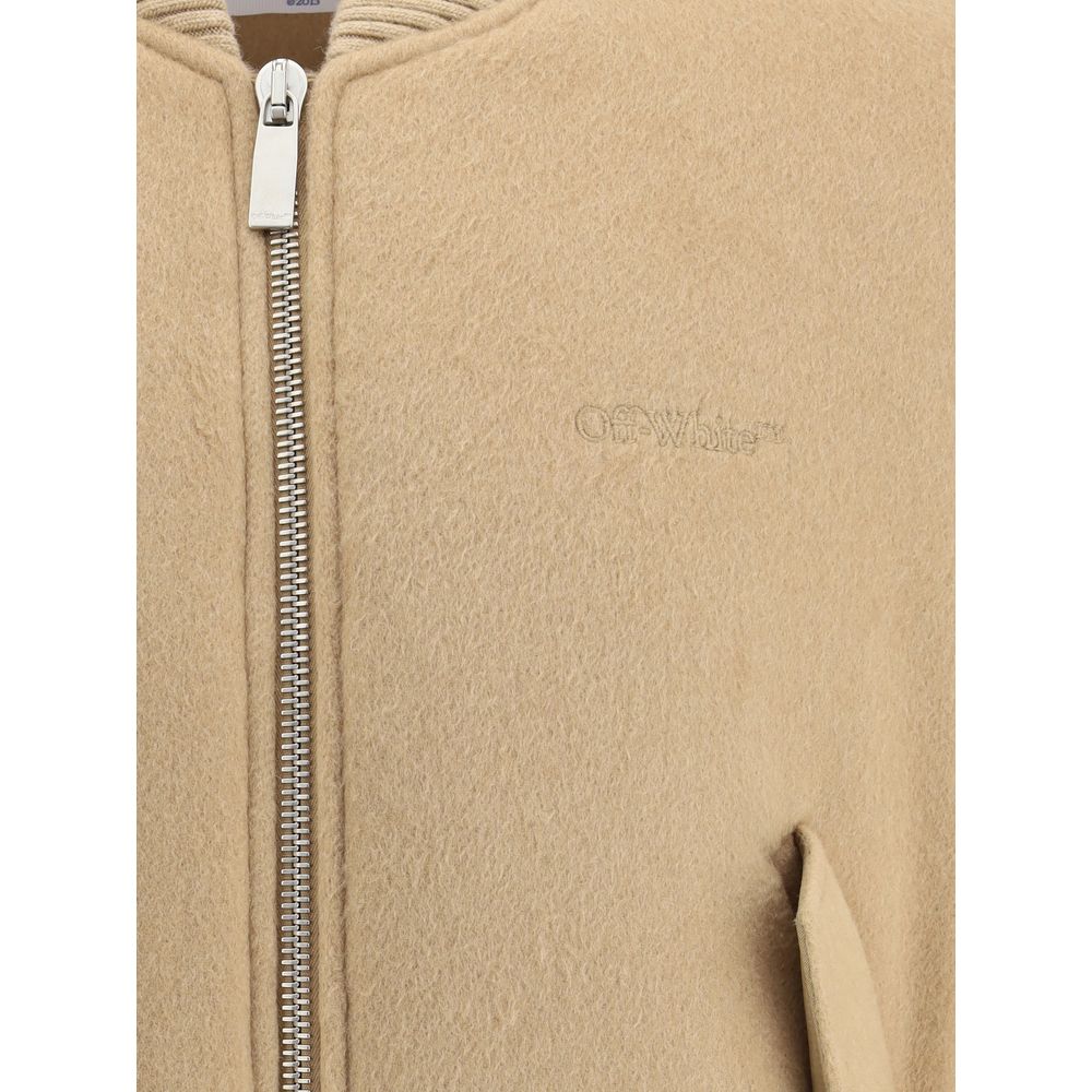 Off-White Brown Cashmere Bomber | Regal Royce