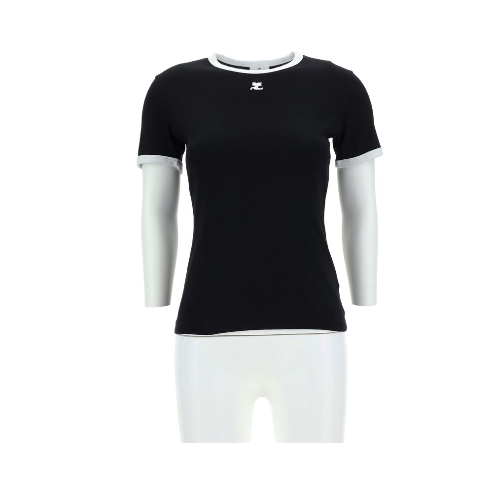 Courrèges Black Cotton T-Shirt | Regal Royce