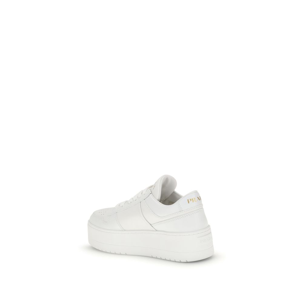 Prada White Calf Leather Bos Taurus Platform Sneakers | Regal Royce