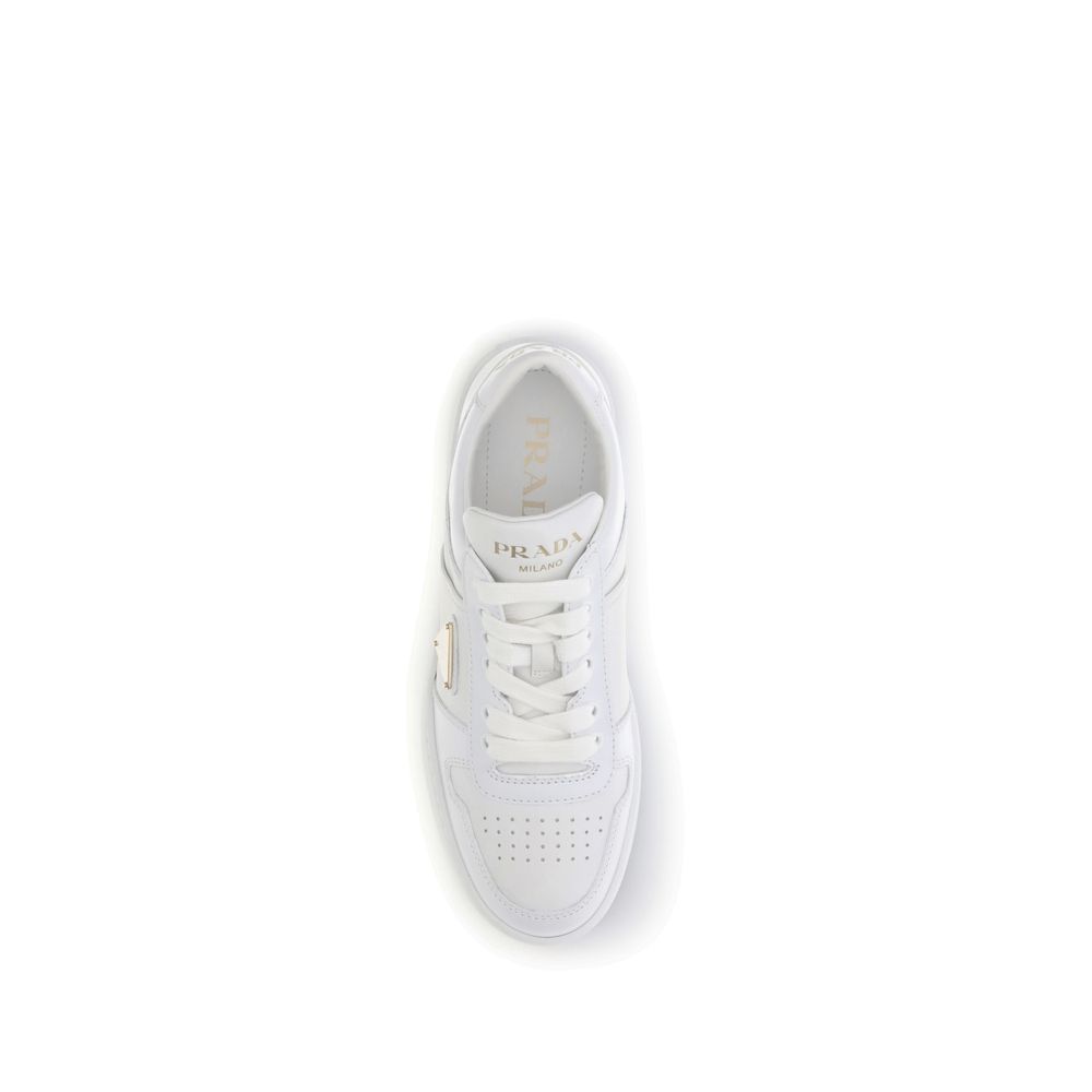 Prada White Calf Leather Bos Taurus Platform Sneakers | Regal Royce