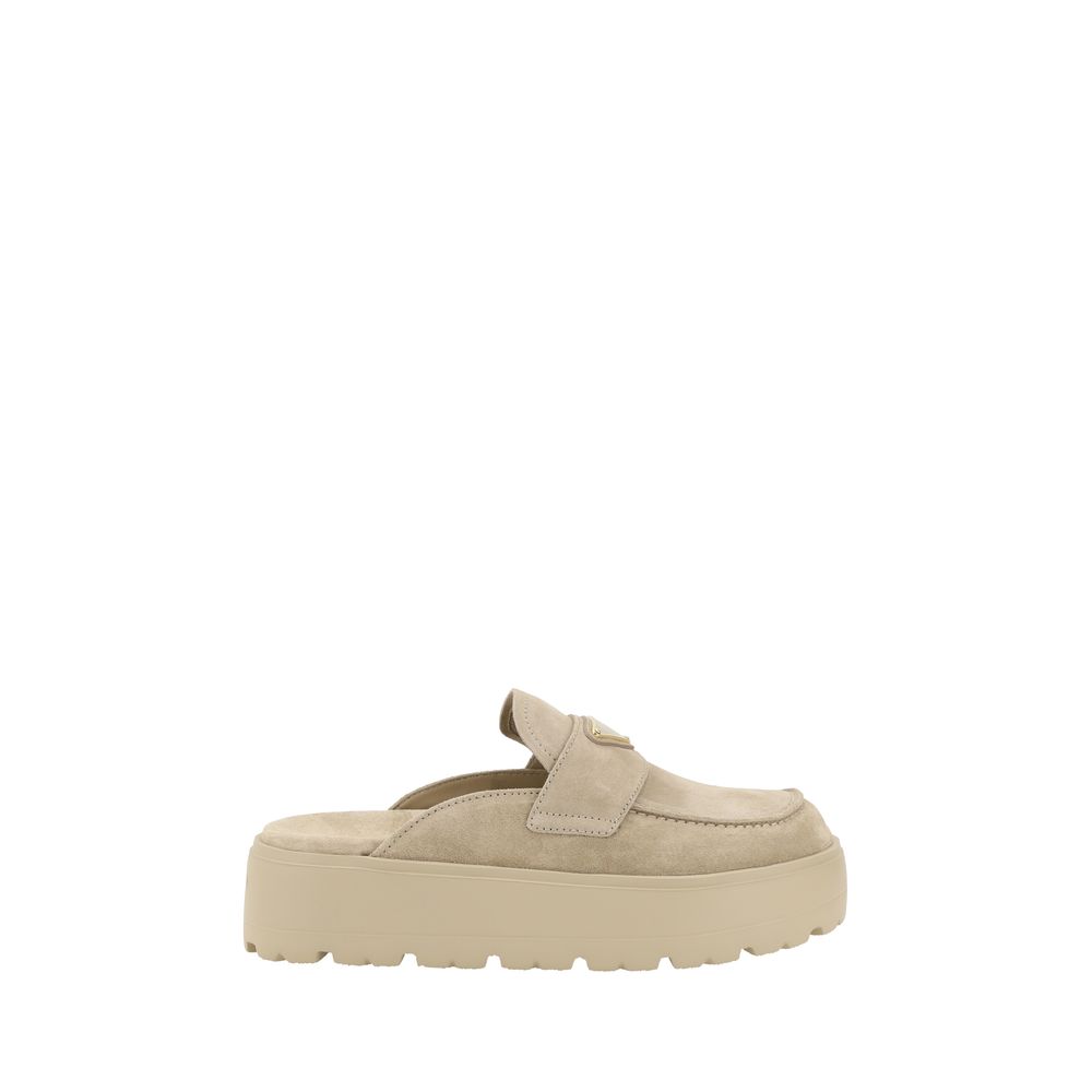 Prada Beige Rubber Platform Loafers | Regal Royce
