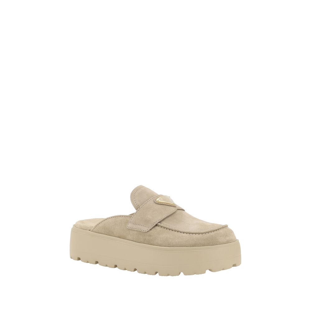 Prada Beige Rubber Platform Loafers | Regal Royce