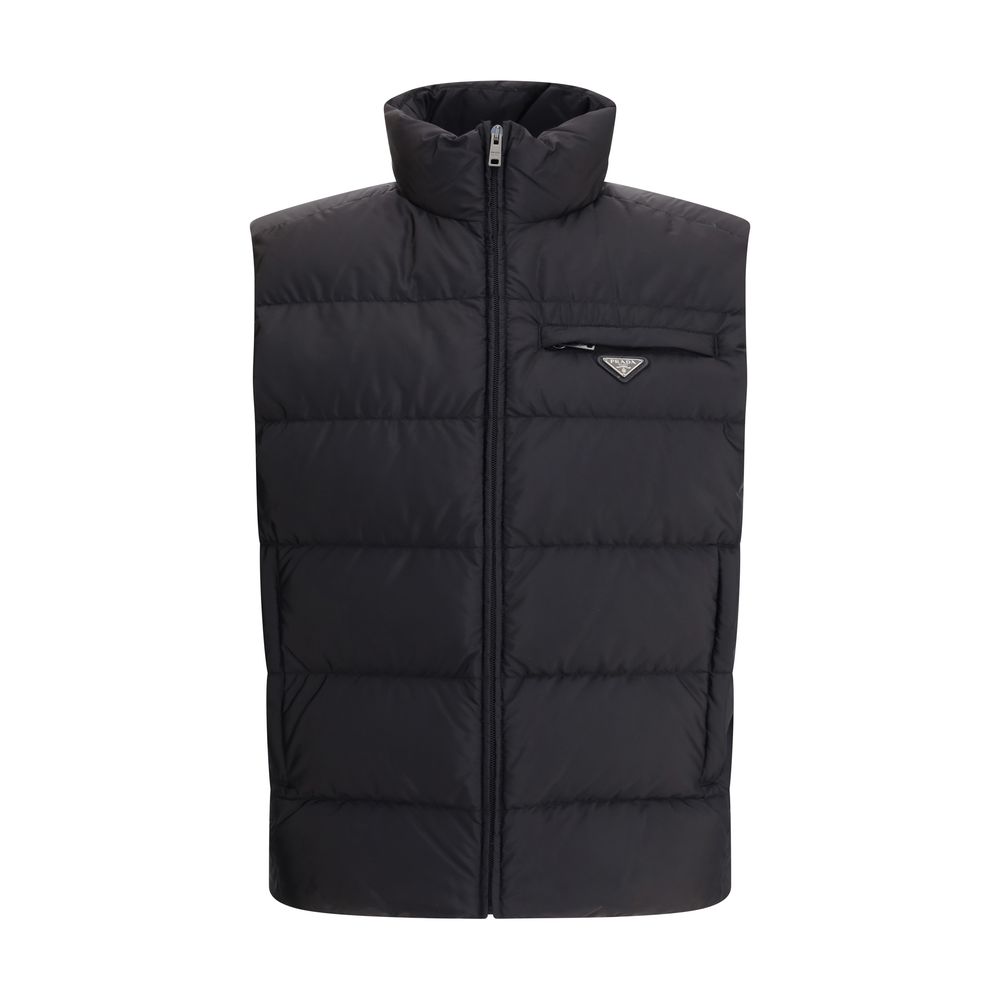 Prada Black Recycled Polyamide Sleveless Jacket | Regal Royce