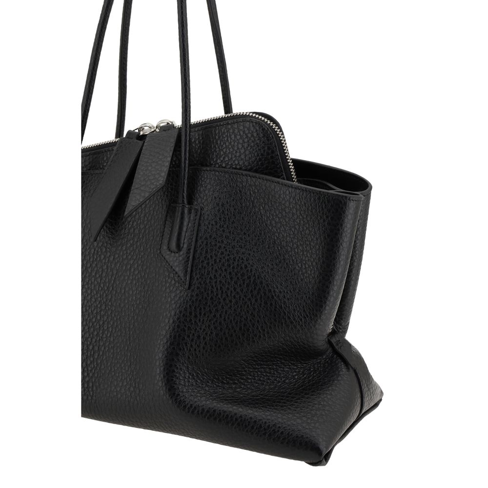 The Attico Black Calf Leather Bos Taurus Shoulder Bag | Regal Royce