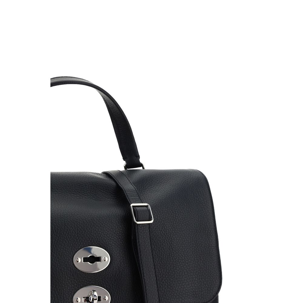 Zanellato Black Calf Leather Bos Taurus Shoulder Bag