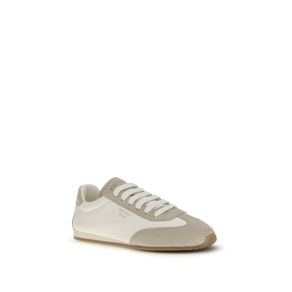 Prada Cream Lamb Ovis Aries Aries Low Top Sneakers | Regal Royce