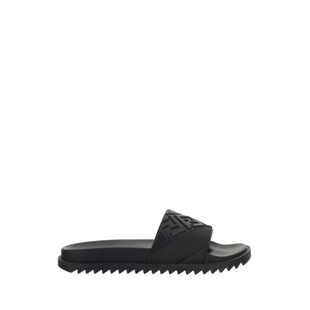Fendi Black Rubber Sandals | Regal Royce