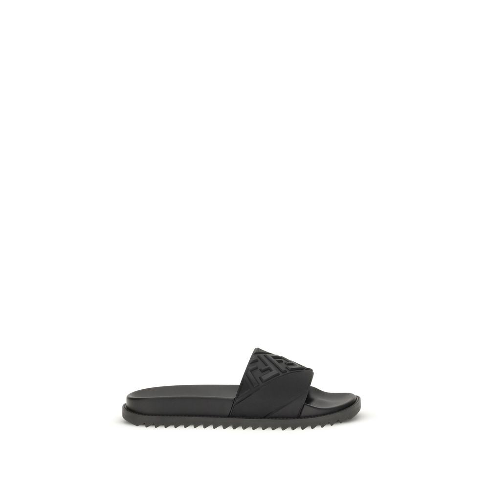 Fendi Black Rubber Sandals | Regal Royce