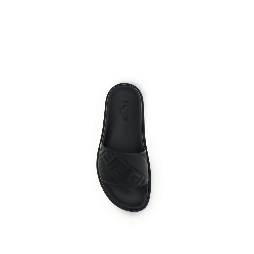 Fendi Black Rubber Sandals | Regal Royce
