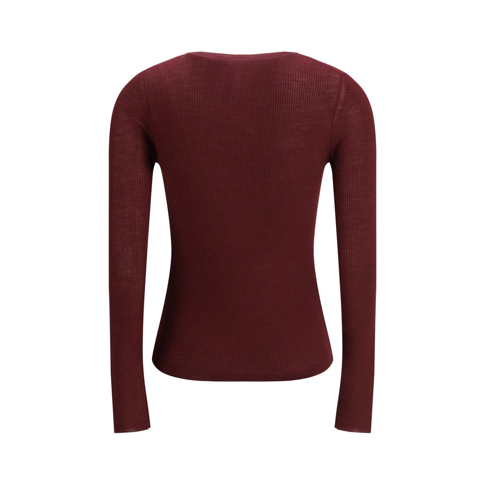 Chloé Bordeaux Wool Long Sleeve T-Shirt | Regal Royce