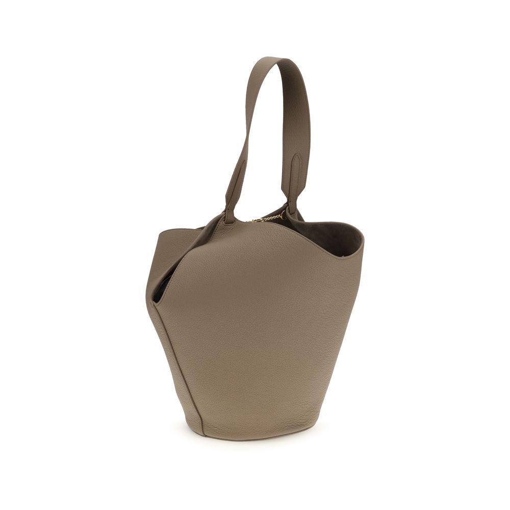 Khaite Beige Calf Leather Bos Taurus Shoulder Bag | Regal Royce