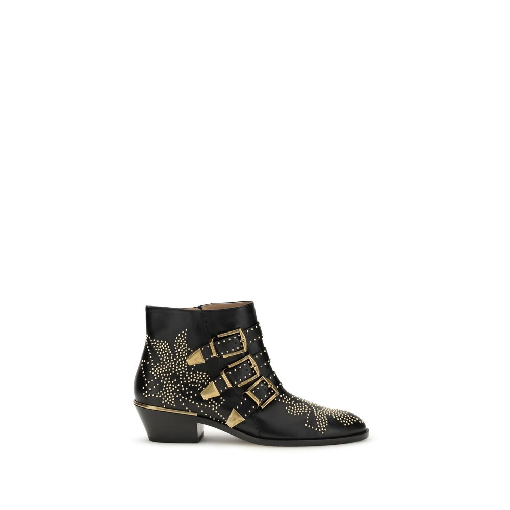 Chloé Black Calf Leather Bos Taurus Lace-Up Boots | Regal Royce
