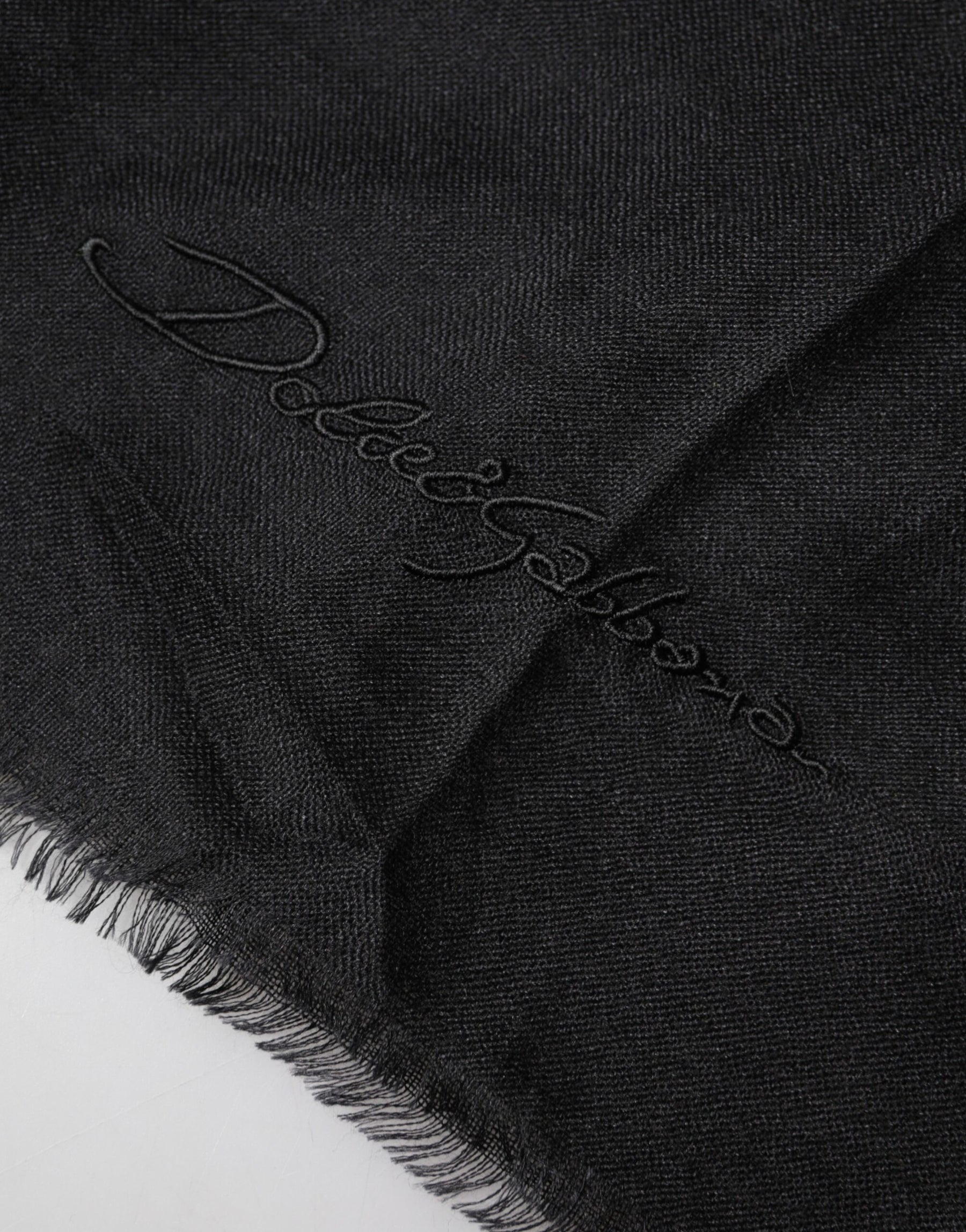 Dolce & Gabbana Black Cashmere Knit Neck Wrap Shawl Scarf | Regal Royce