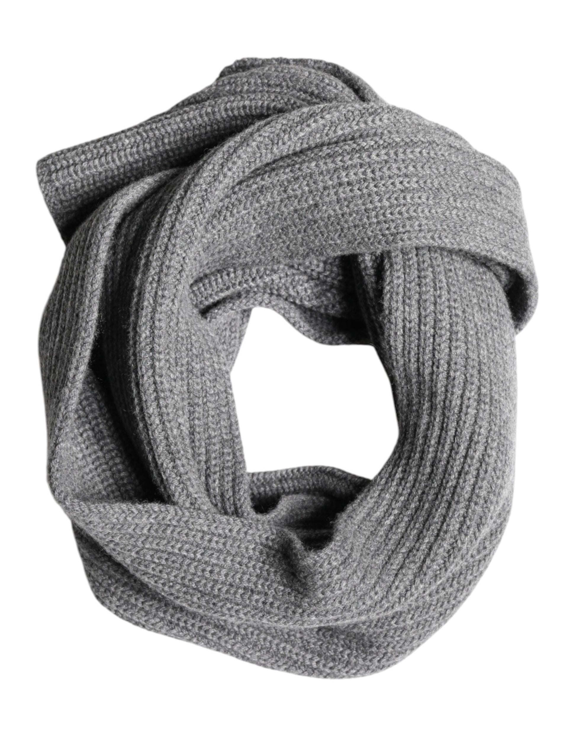 Dolce & Gabbana Gray Cashmere Knit Neck Wrap Shawl Scarf | Regal Royce