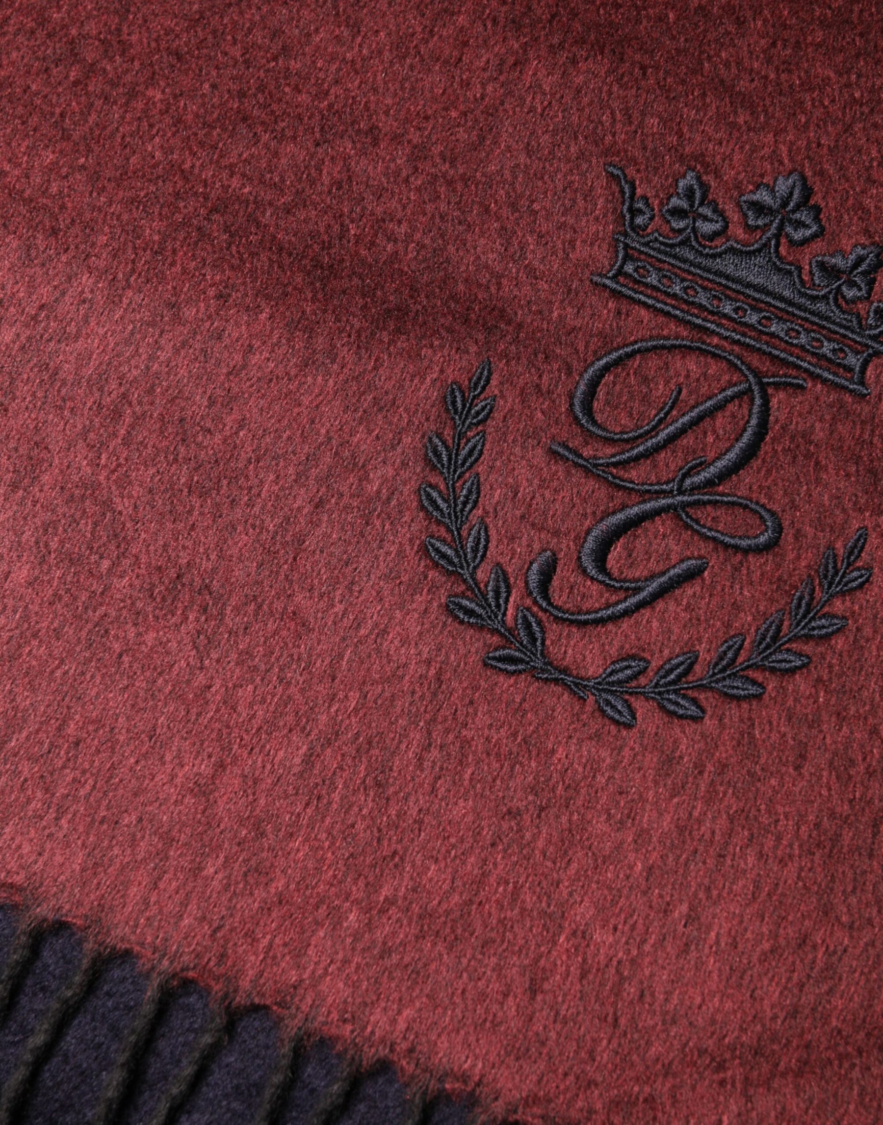 Dolce & Gabbana Maroon Silk Neck Wrap Shawl Fringes  Scarf | Regal Royce