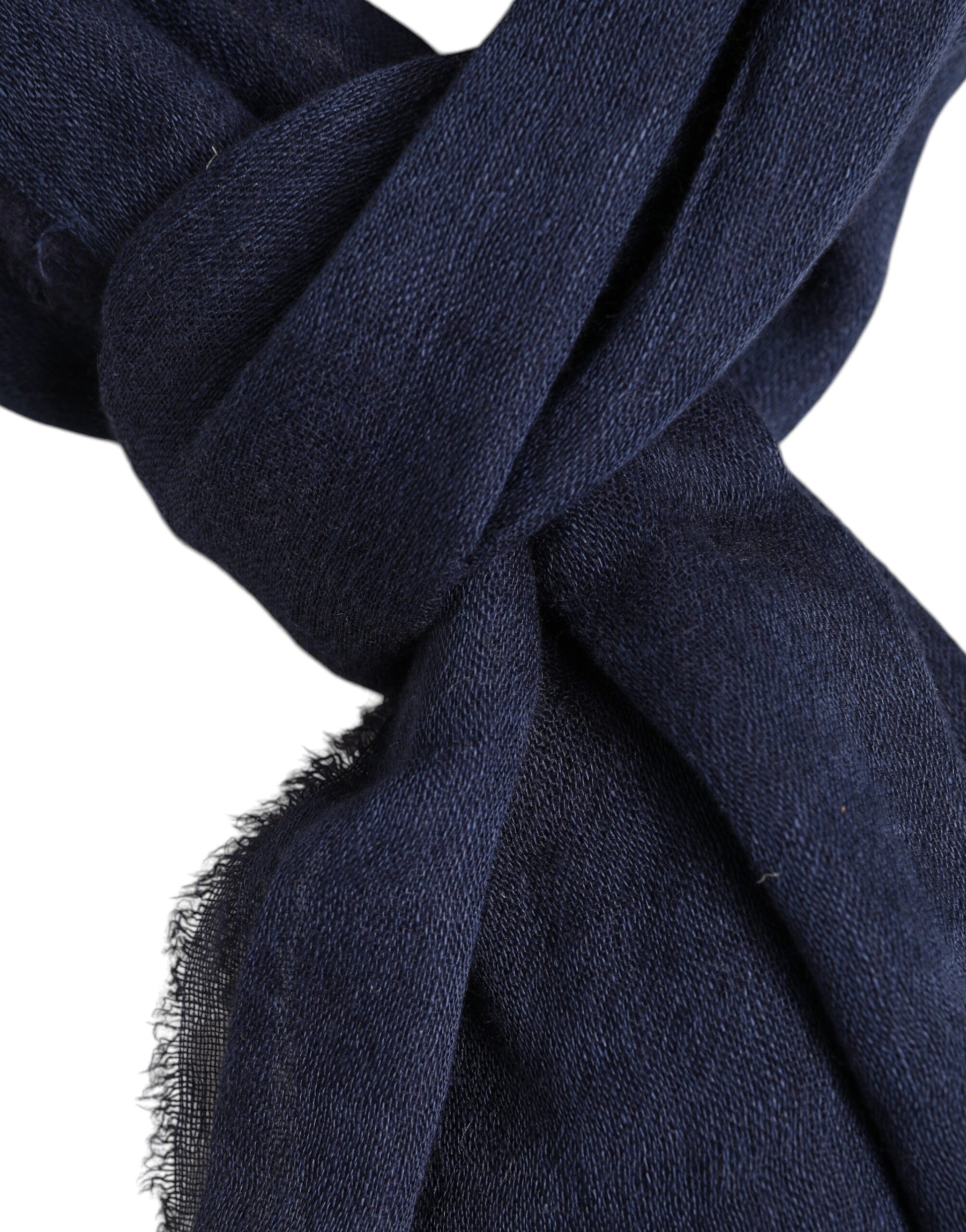 Dolce & Gabbana Blue Linen Neck Wrap Men Shawl Fringe Scarf | Regal Royce