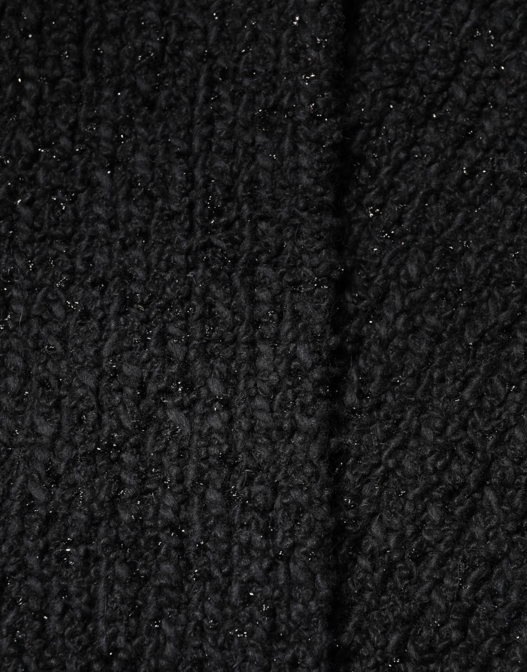 Dolce & Gabbana Black Cashmere Knit Shawl Fringes Scarf | Regal Royce