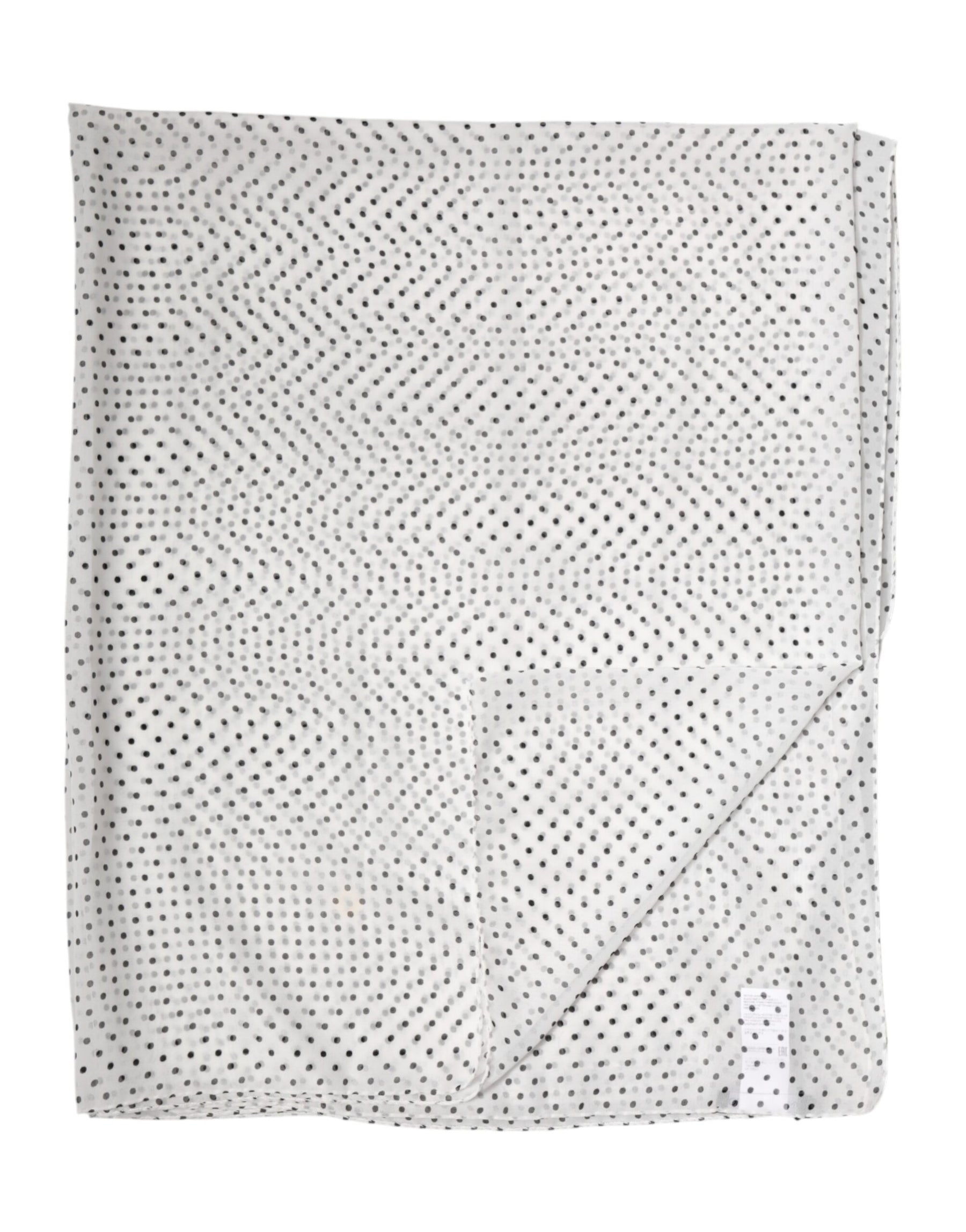 Dolce & Gabbana White Polka Dot Polyester Shawl Scarf | Regal Royce
