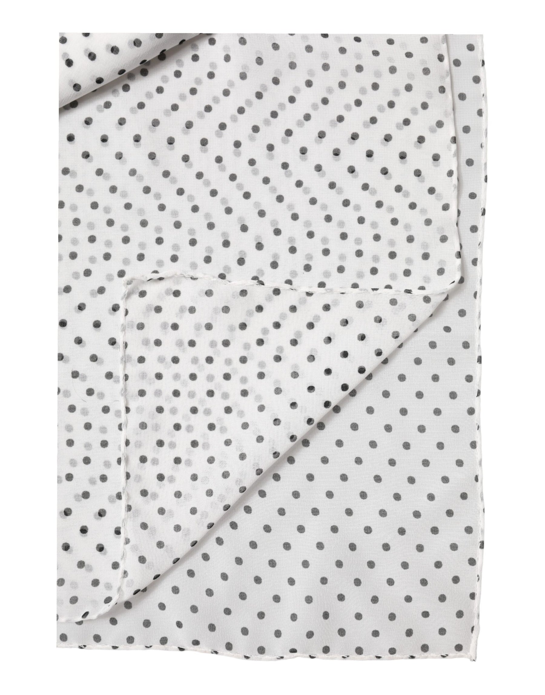 Dolce & Gabbana White Polka Dot Polyester Shawl Scarf | Regal Royce