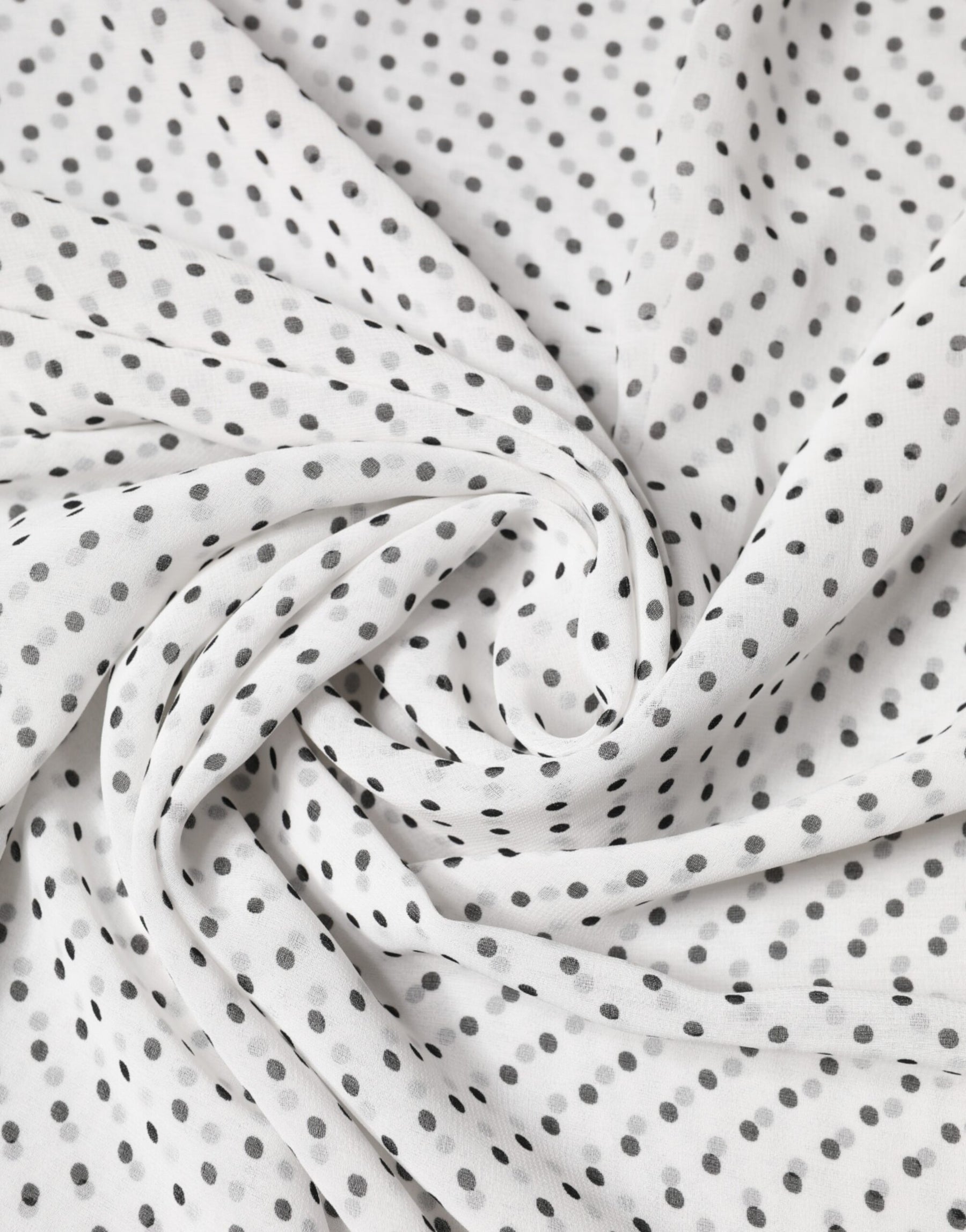 Dolce & Gabbana White Polka Dot Polyester Shawl Scarf | Regal Royce