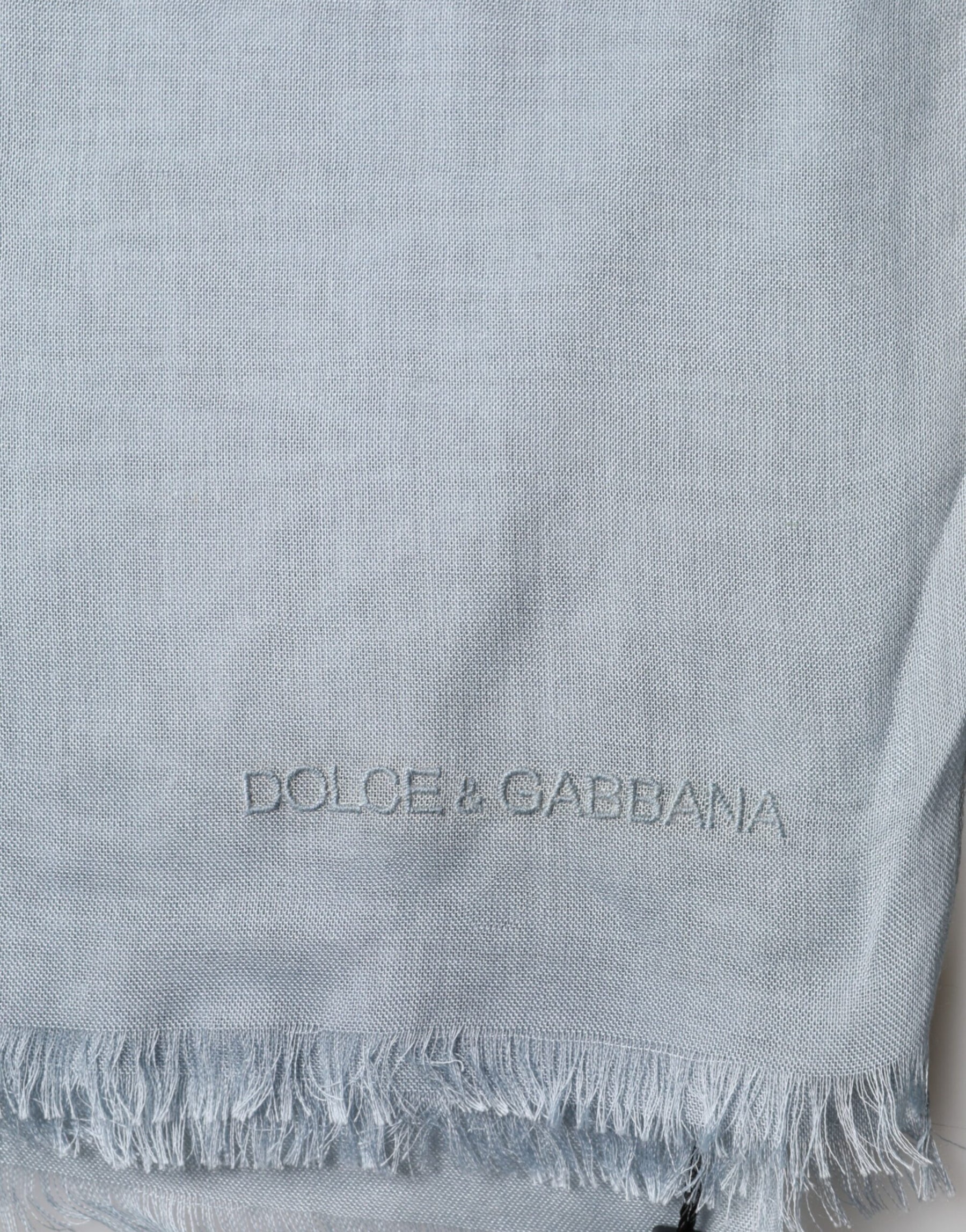 Dolce & Gabbana Light Blue Cashmere Knitted Shawl | Regal Royce
