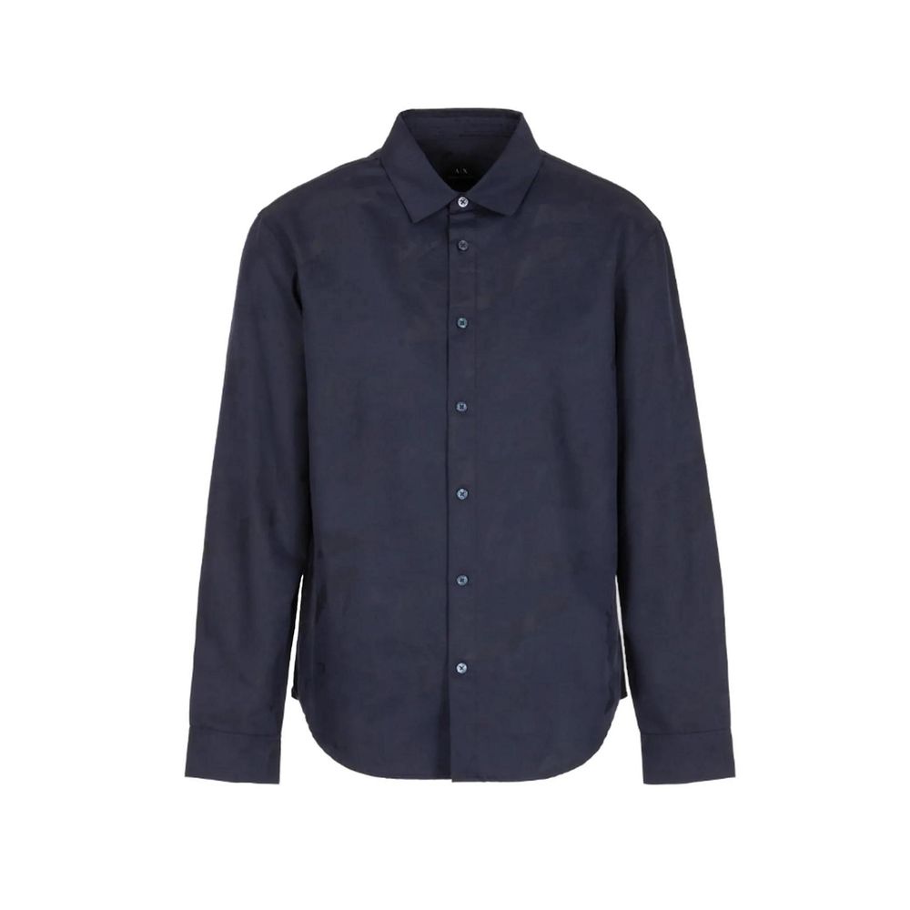 Armani Exchange Blue Cotton Dress Shirt | Regal Royce