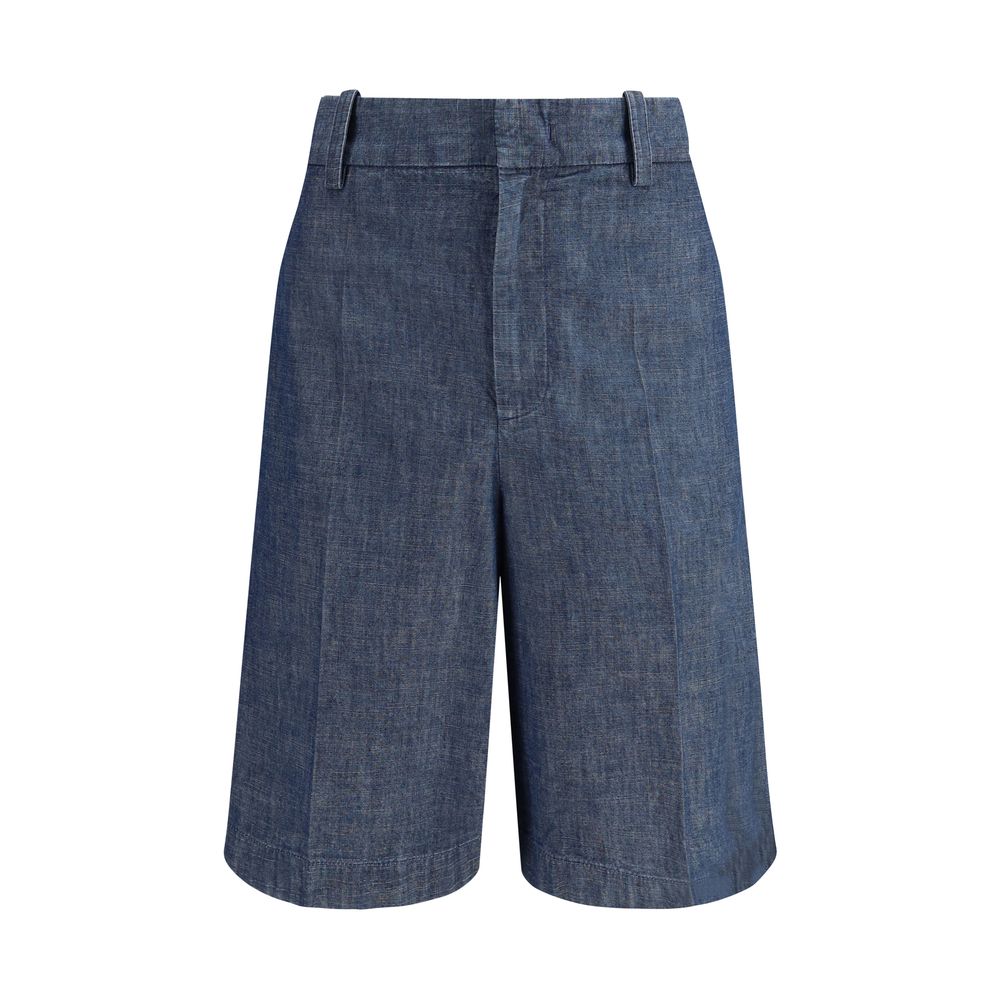 Jil Sander Blue Cotton Bermuda Shorts | Regal Royce