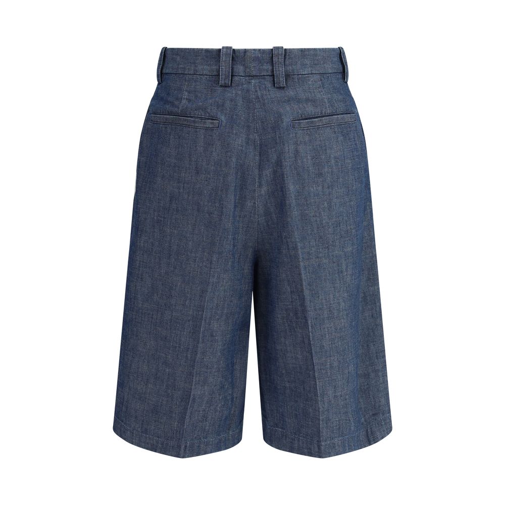 Jil Sander Blue Cotton Bermuda Shorts | Regal Royce